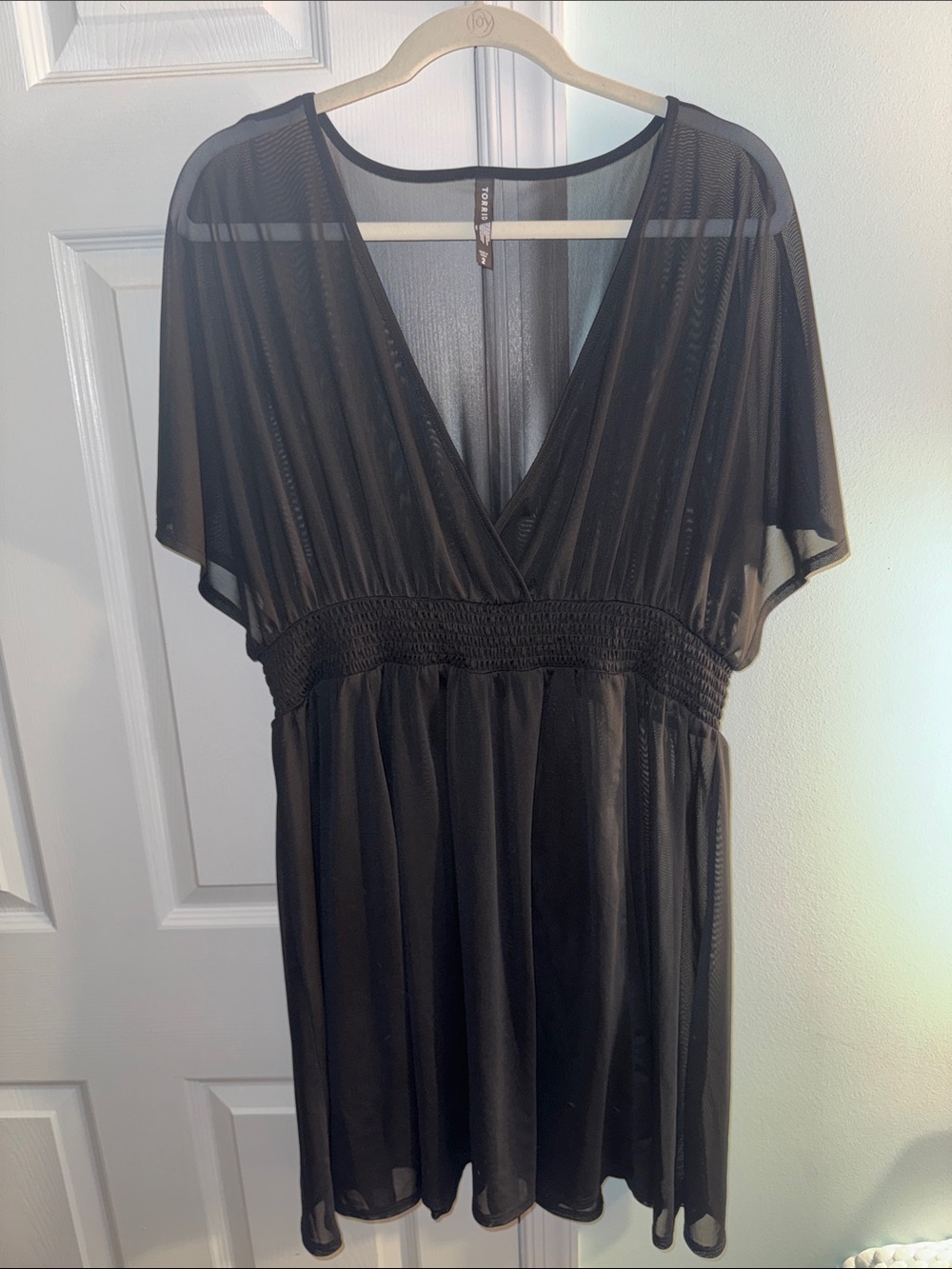 torrid Black Sheer V-Neck Swim Coverup